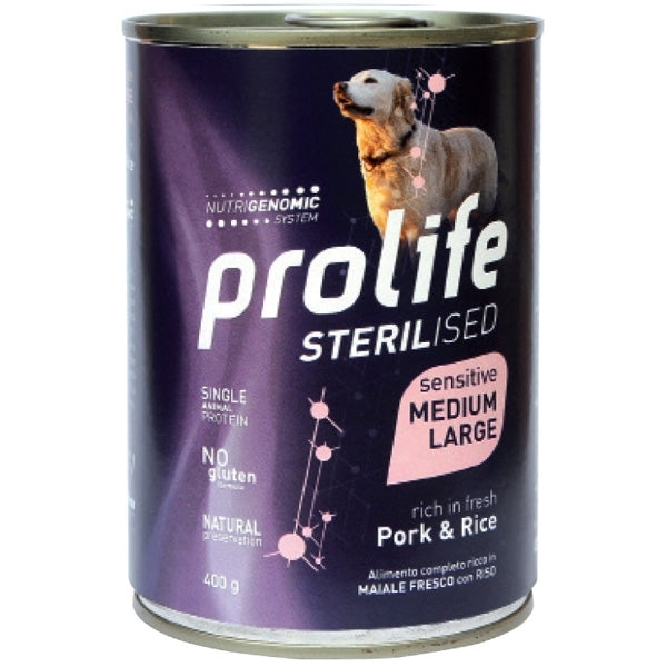 Prolife Sterilised Medium/Large Maiale&Riso 400gr Prolife Sterilised Medium/Large Maiale&Riso 400gr